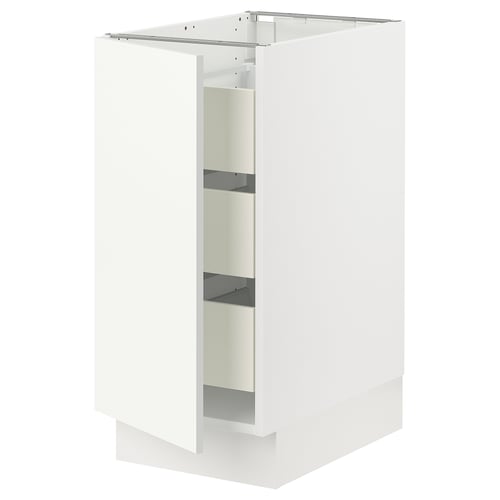 White SEKTION cabinet from ikea with clean lines & smooth finish.