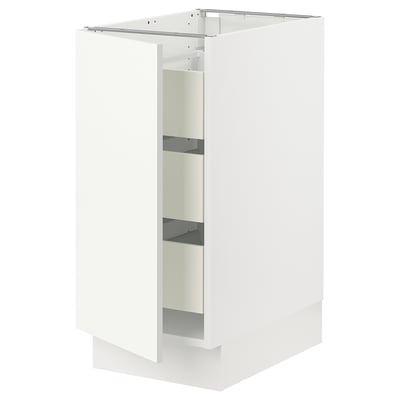 SEKTION / MAXIMERA Base cabinet with 1 door/3 drawers, white/Vallstena white, 15x24x30 "