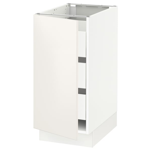 SEKTION / MAXIMERA Base cabinet with 1 door/3 drawers, white/Veddinge white, 15x24x30 "