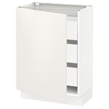 SEKTION / MAXIMERA Base cabinet with 1 door/3 drawers, white/Veddinge white, 24x15x30 "