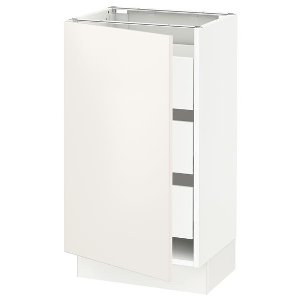 SEKTION / MAXIMERA Base cabinet with 1 door/3 drawers, white/Veddinge white, 18x15x30 "