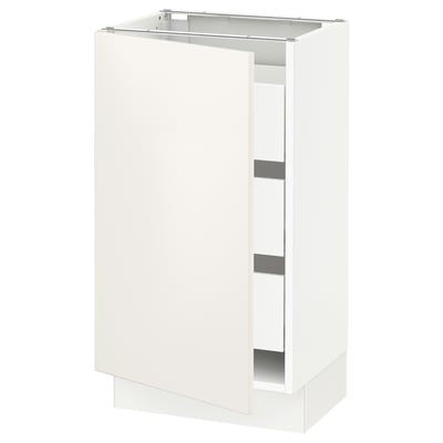 SEKTION / MAXIMERA Base cabinet with 1 door/3 drawers, white/Veddinge white, 18x15x30 "