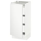 SEKTION / MAXIMERA Base cabinet with 1 door/3 drawers, white/Voxtorp matt white, 15x15x30 "