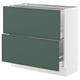 SEKTION / MAXIMERA Base cabinet with 2 drawers, white/Aspudden dark gray-green, 36x15x30 "