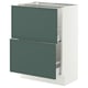 SEKTION / MAXIMERA Base cabinet with 2 drawers, white/Aspudden dark gray-green, 24x15x30 "