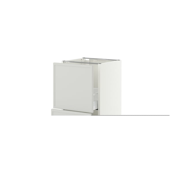 SEKTION / MAXIMERA Base cabinet with 2 drawers, white/Aspudden light gray, 15x15x30 "