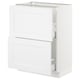 A white SEKTION kitchen cabinet with two drawers and a shelf, showcasing a modern, clean design.