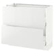 SEKTION kitchen cabinet, white, glossy, rectangular, with concealed hinges and a drawer.
