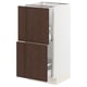 SEKTION / MAXIMERA Base cabinet with 2 drawers, white/Sinarp brown, 15x15x30 "