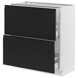 SEKTION / MAXIMERA Base cabinet with 2 drawers, white/Upplöv matt anthracite, 30x15x30 "