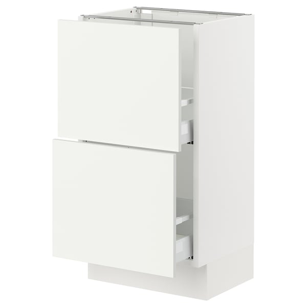 SEKTION / MAXIMERA Base cabinet with 2 drawers, white/Vallstena white, 18x15x30 "