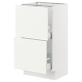 SEKTION / MAXIMERA Base cabinet with 2 drawers, white/Vallstena white, 18x15x30 "
