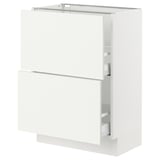 SEKTION / MAXIMERA Base cabinet with 2 drawers, white/Vallstena white, 24x15x30 "