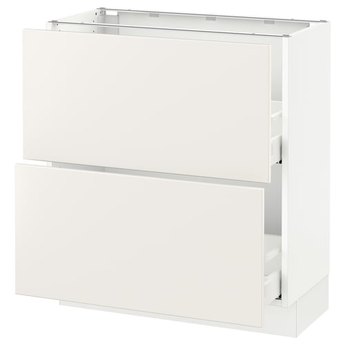 Ikea SEKTION white kitchen cabinet with drawers, sleek modern design.