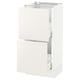 SEKTION white kitchen cabinet with smooth, sleek surfaces and two drawers.