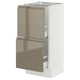 SEKTION / MAXIMERA Base cabinet with 2 drawers, white/Voxtorp high-gloss dark grey-brown, 15x15x30 "