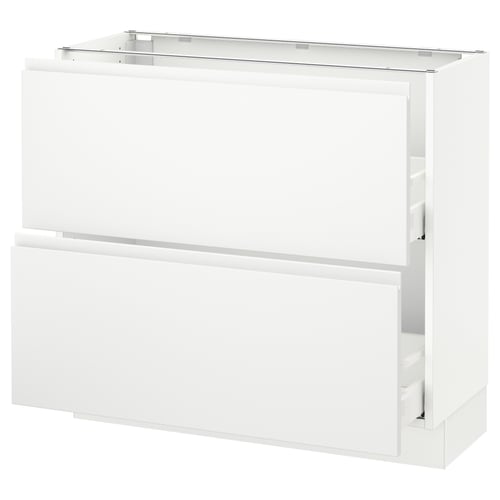 This image shows a white SEKTION kitchen cabinet with a sleek, modern design, featuring smooth surfaces and clean lines.