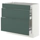 SEKTION / MAXIMERA Base cabinet with 3 drawers, white/Aspudden dark gray-green, 36x15x30 "
