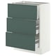 SEKTION / MAXIMERA Base cabinet with 3 drawers, white/Aspudden dark gray-green, 24x15x30 "