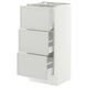 SEKTION / MAXIMERA Base cabinet with 3 drawers, white/Aspudden light gray, 15x15x30 "