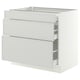 SEKTION / MAXIMERA Base cabinet with 3 drawers, white/Aspudden light gray, 36x24x30 "