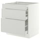 SEKTION / MAXIMERA Base cabinet with 3 drawers, white/Aspudden light gray, 30x24x30 "