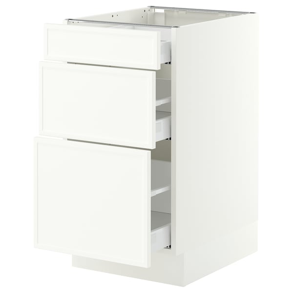 SEKTION / MAXIMERA Base cabinet with 3 drawers, white/Aspudden matt white, 18x24x30 "