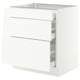 SEKTION / MAXIMERA Base cabinet with 3 drawers, white/Aspudden matt white, 30x24x30 "