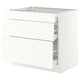 SEKTION / MAXIMERA Base cabinet with 3 drawers, white/Aspudden matt white, 36x24x30 "