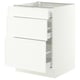 SEKTION / MAXIMERA Base cabinet with 3 drawers, white/Aspudden matt white, 24x24x30 "