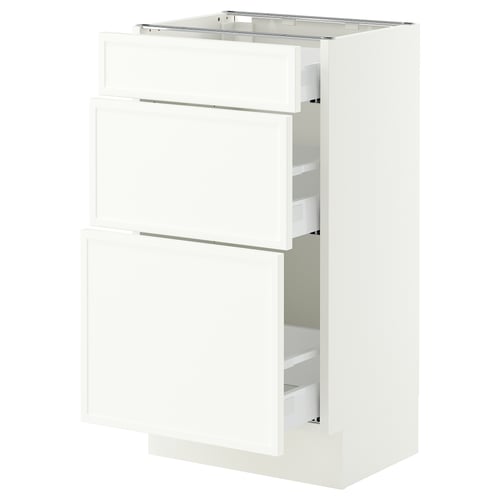 SEKTION / MAXIMERA Base cabinet with 3 drawers, white/Aspudden matt white, 18x15x30 "