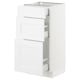 SEKTION white kitchen cabinet with 3 drawers.