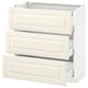 SEKTION kitchen unit in off-white with bevelled drawer fronts, three drawers, rectangular.