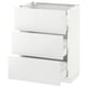 White modern kitchen unit with three drawers, sleek design and high gloss finish.