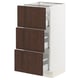 SEKTION / MAXIMERA Base cabinet with 3 drawers, white/Sinarp brown, 15x15x30 "