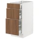 SEKTION / MAXIMERA Base cabinet with 3 drawers, white/Tistorp brown walnut effect, 15x24x30 "