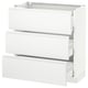 White SEKTION kitchen unit, three drawers.