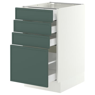 SEKTION / MAXIMERA Base cabinet with 4 drawers, white/Aspudden dark gray-green, 18x24x30 "