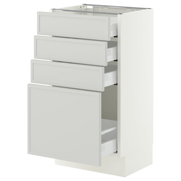 SEKTION / MAXIMERA Base cabinet with 4 drawers, white/Aspudden light gray, 18x15x30 "