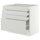 SEKTION / MAXIMERA Base cabinet with 4 drawers, white/Aspudden light gray, 36x24x30 "