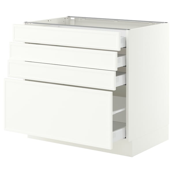 SEKTION / MAXIMERA Base cabinet with 4 drawers, white/Aspudden matt white, 36x24x30 "