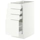 SEKTION / MAXIMERA Base cabinet with 4 drawers, white/Aspudden matt white, 15x24x30 "