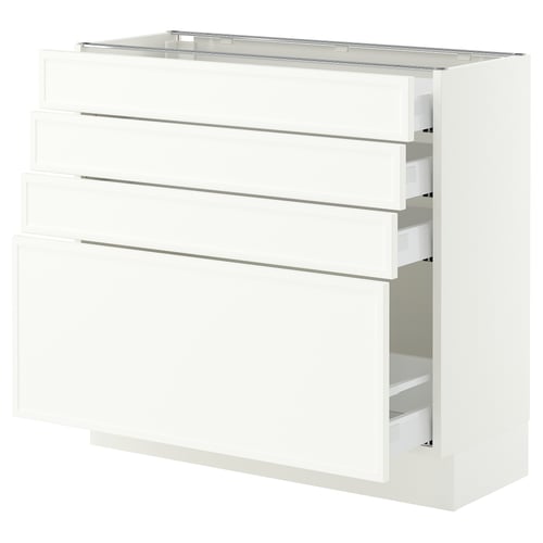 SEKTION / MAXIMERA Base cabinet with 4 drawers, white/Aspudden matt white, 36x15x30 "