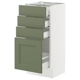 SEKTION / MAXIMERA Base cabinet with 4 drawers, white/Axstad gray-green, 15x15x30 "