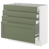 SEKTION / MAXIMERA Base cabinet with 4 drawers, white/Axstad gray-green, 36x15x30 "