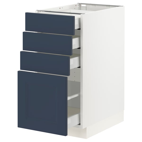 SEKTION / MAXIMERA Base cabinet with 4 drawers, white Axstad/matte blue, 15x24x30 "