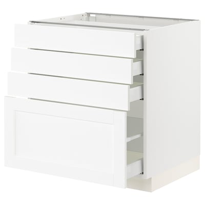 SEKTION / MAXIMERA Base cabinet with 4 drawers, white Enköping/white wood effect, 30x24x30 "