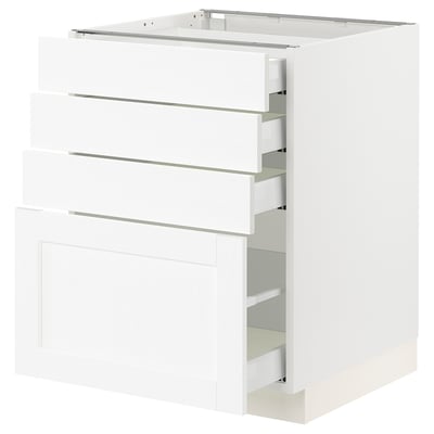 SEKTION / MAXIMERA Base cabinet with 4 drawers, white Enköping/white wood effect, 24x24x30 "
