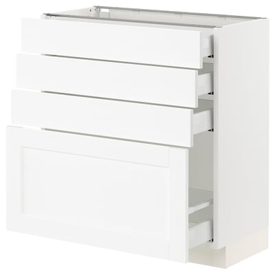 SEKTION / MAXIMERA Base cabinet with 4 drawers, white Enköping/white wood effect, 30x15x30 "