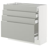 SEKTION / MAXIMERA Base cabinet with 4 drawers, white/Havstorp light gray, 36x15x30 "